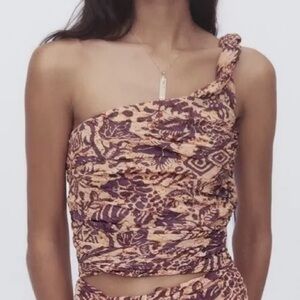 Zara floral one shoulder top